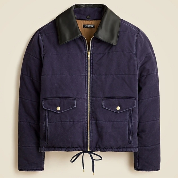 J. Crew Jackets & Blazers - J. Crew Quilted Canvas Rugged Jacket Navy blue women size xxs NWT
